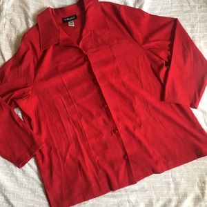 Womens Plus Suede Red Blazer